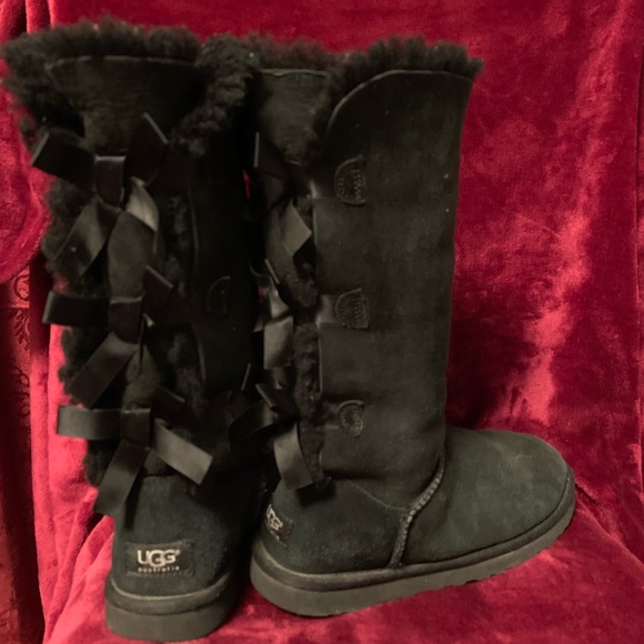 UGG Shoes - 💥 PRICE DROP! UGG Bailey Bow Tall Black Boots